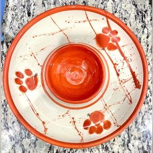 Vintage Clemson University Orange/Cream Chips & Salsa Bowl